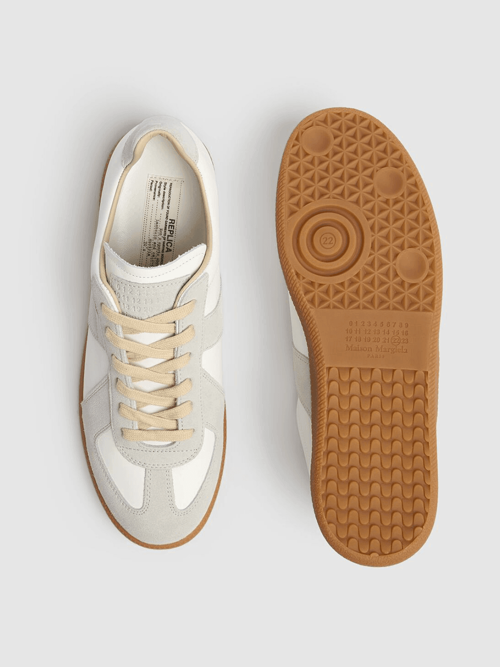 Maison Margiela Low Leather And Suede Sneakers - Hilstor