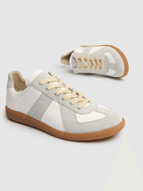 Maison Margiela Low Leather And Suede Sneakers - Hilstor