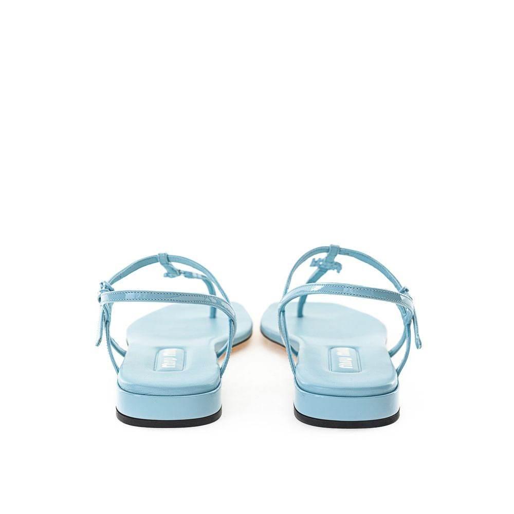 Miu Miu Blue Patent Leather Sandal - Hilstor