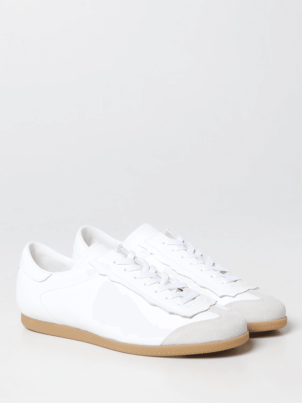 Maison Margiela Low Featherlight Leather And Suede Sneakers - Hilstor