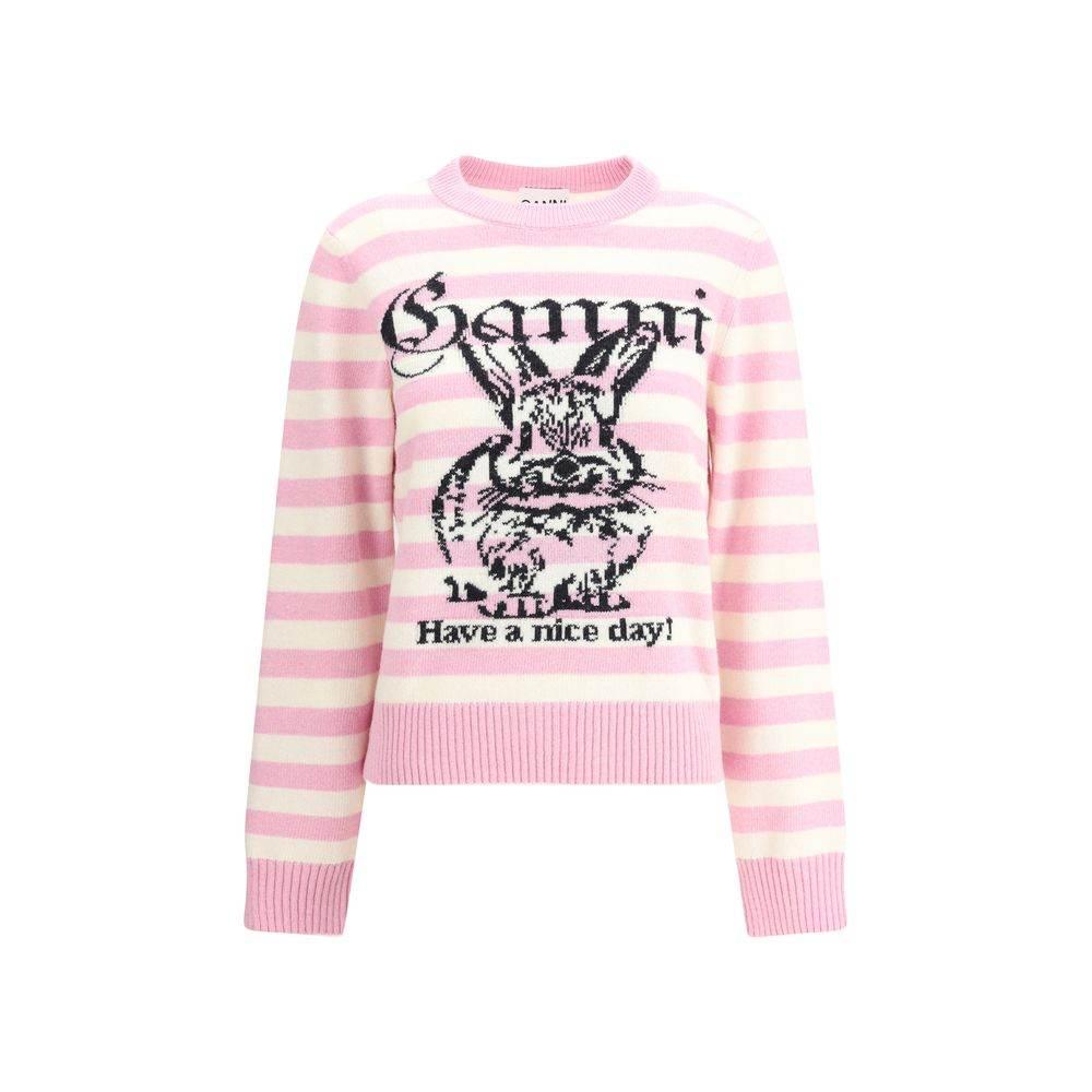 Ganni Striped sweater with rabbit - Hilstor