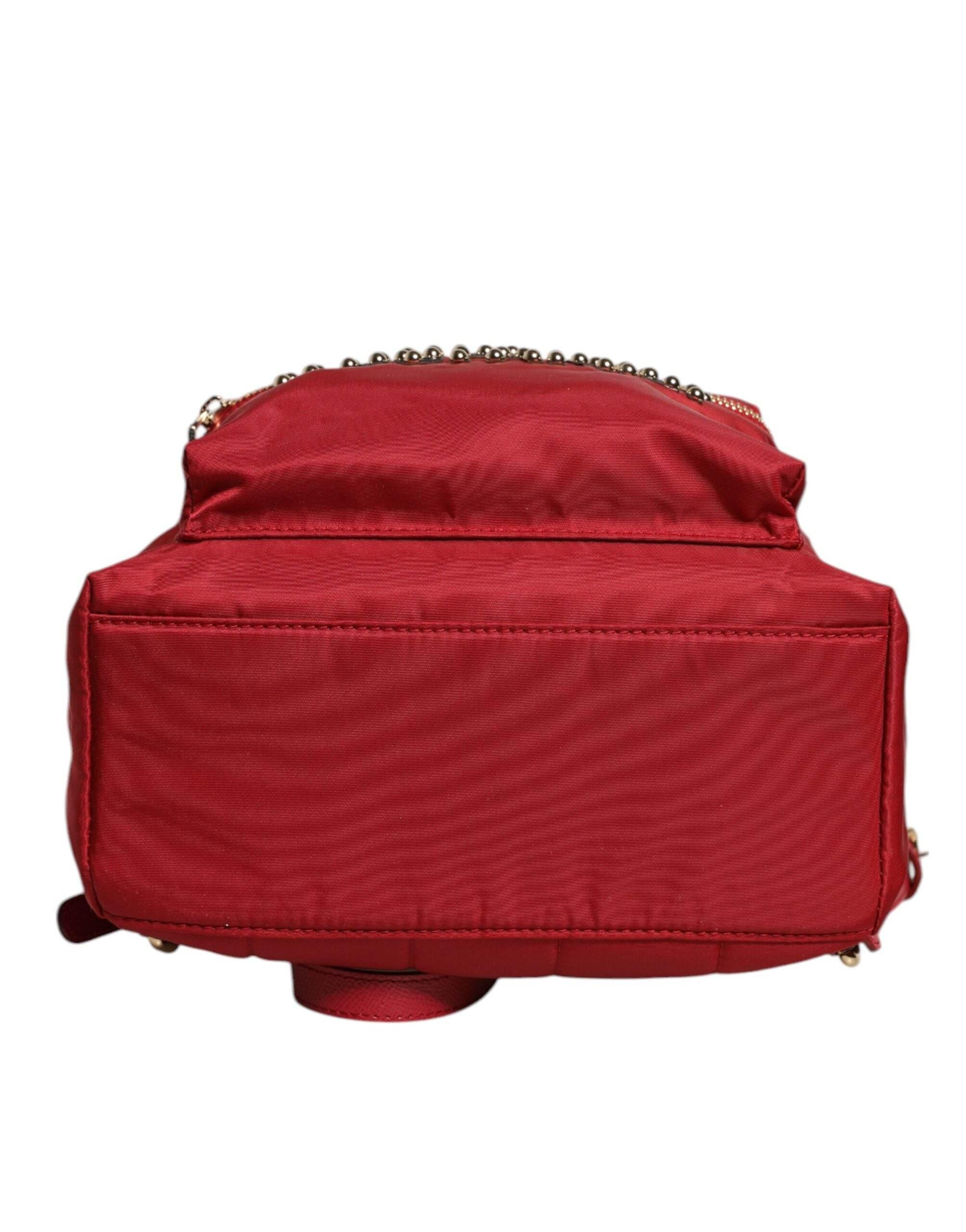 Dolce & Gabbana Red #DGFAMILY VULCANO Embellishment Backpack Bag - Hilstor