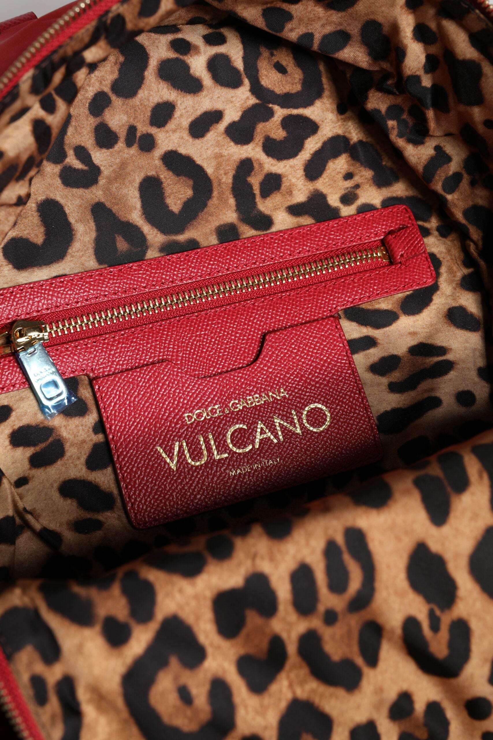 Dolce & Gabbana Red #DGFAMILY VULCANO Embellishment Backpack Bag - Hilstor