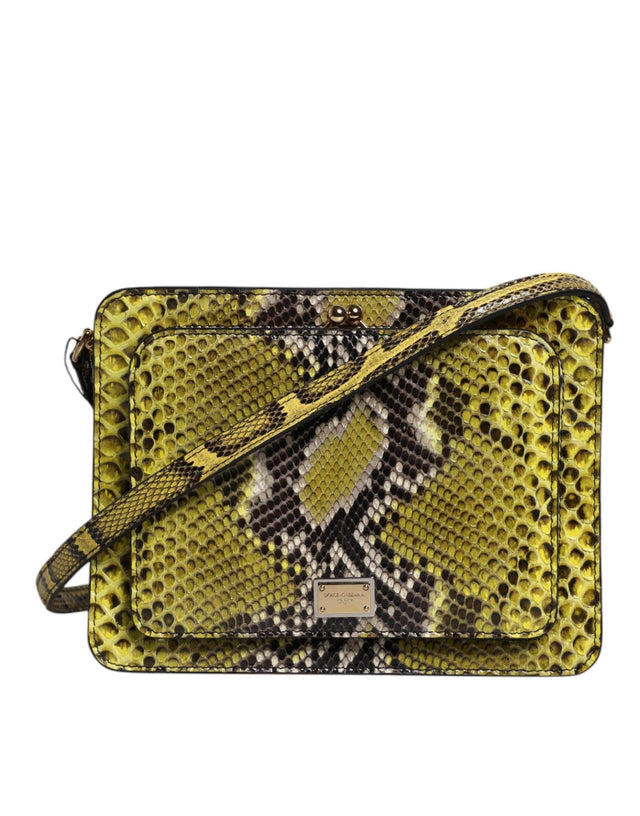 Dolce & Gabbana Green Exotic Leather DG Plaque Crossbody Clutch Bag - Hilstor