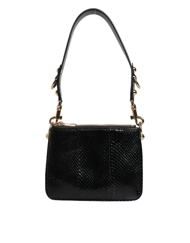 Dolce & Gabbana Black Exotic Leather Shoulder Sling Clutch Bag - Hilstor