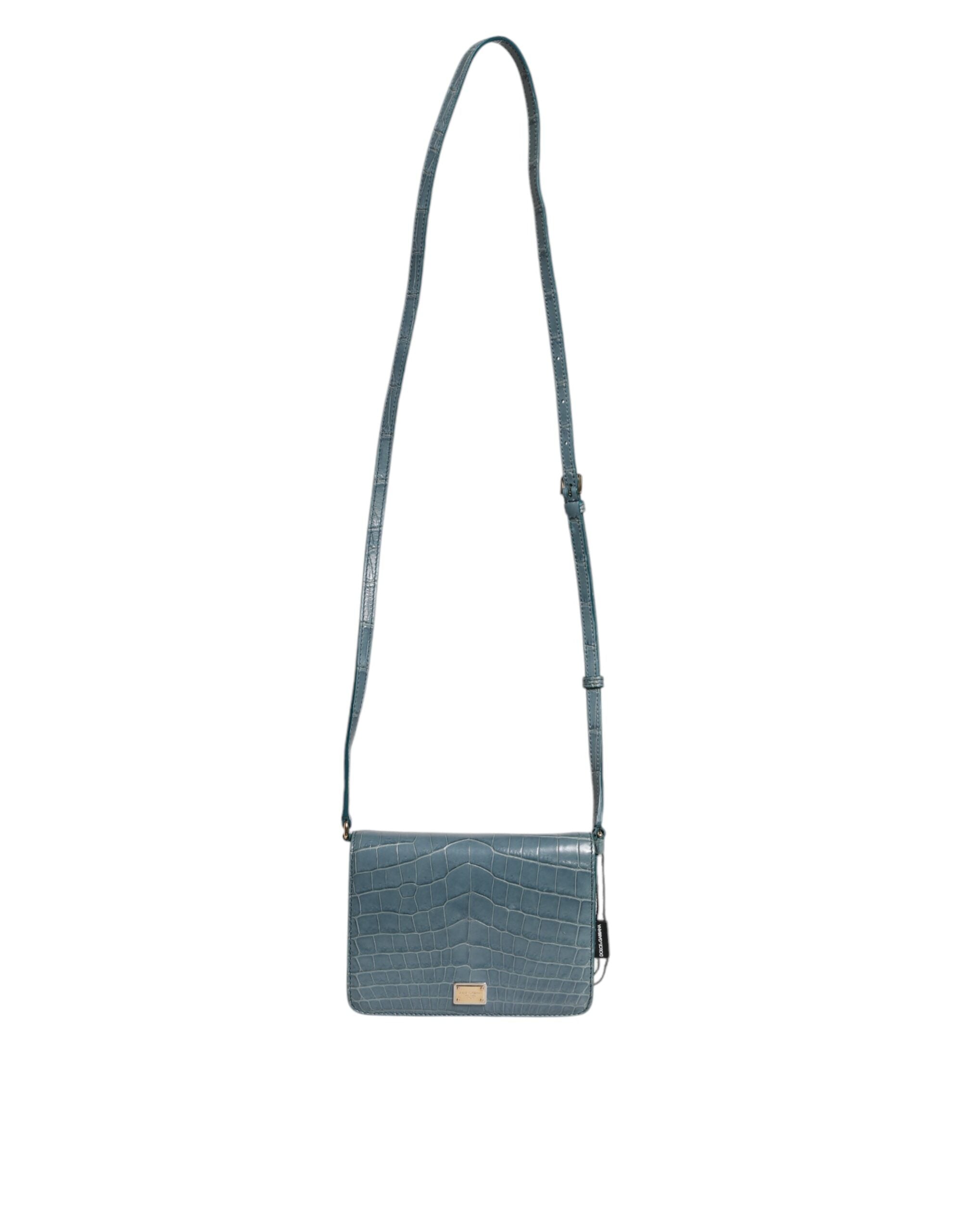 Dolce &amp; Gabbana grøn eksotisk læder DG Plaque Crossbody Mini-taske