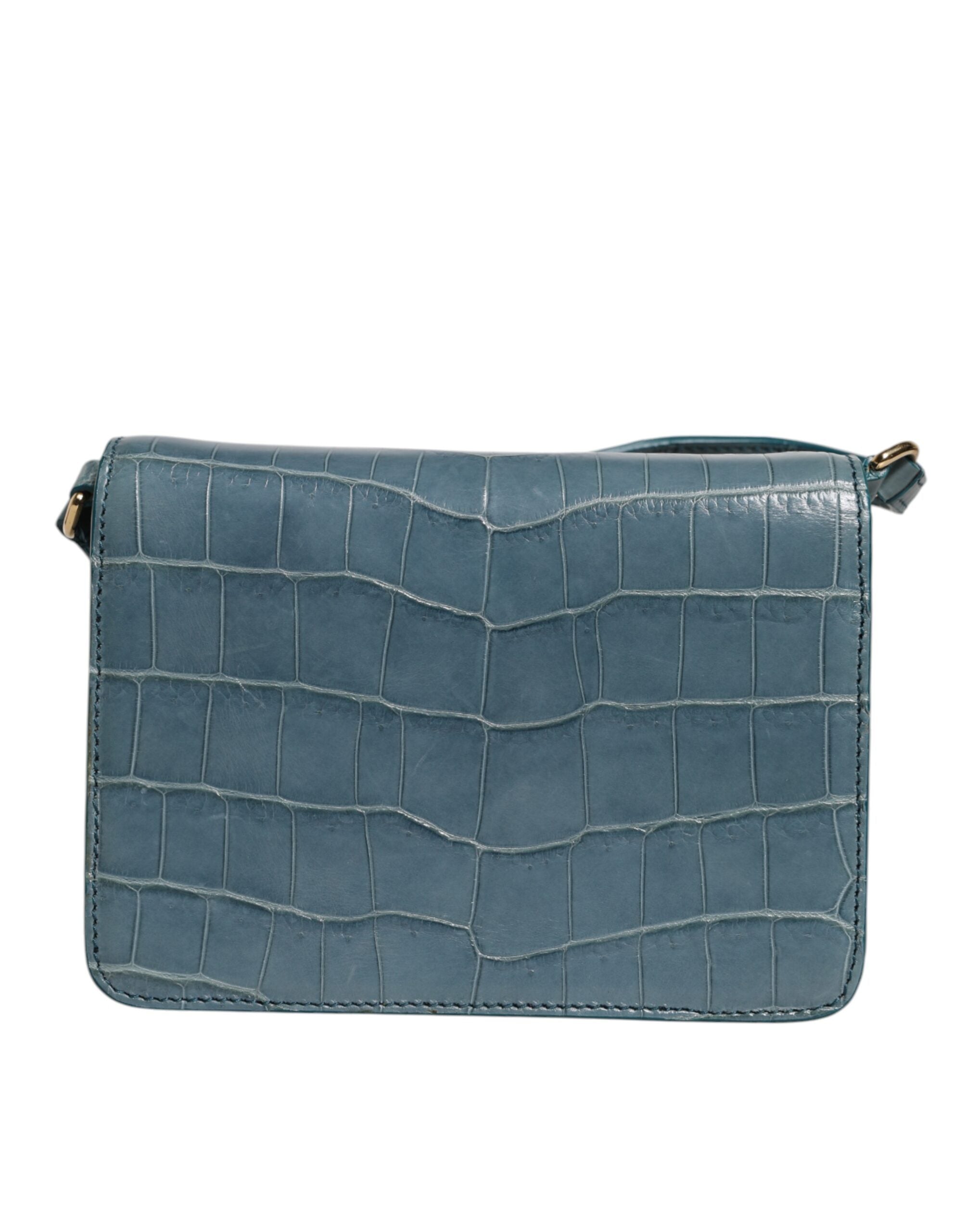 Dolce &amp; Gabbana grøn eksotisk læder DG Plaque Crossbody Mini-taske