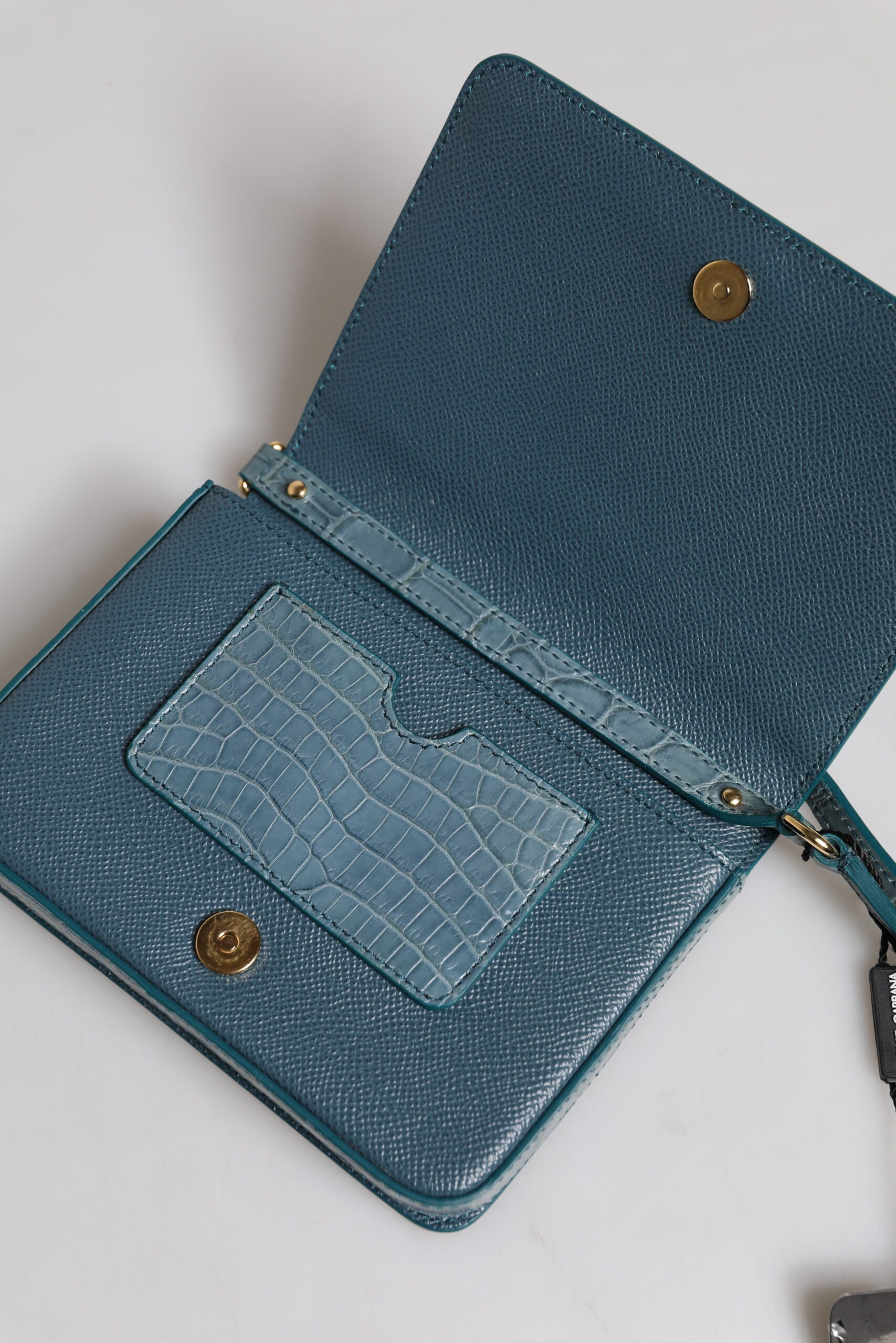 Dolce &amp; Gabbana grøn eksotisk læder DG Plaque Crossbody Mini-taske