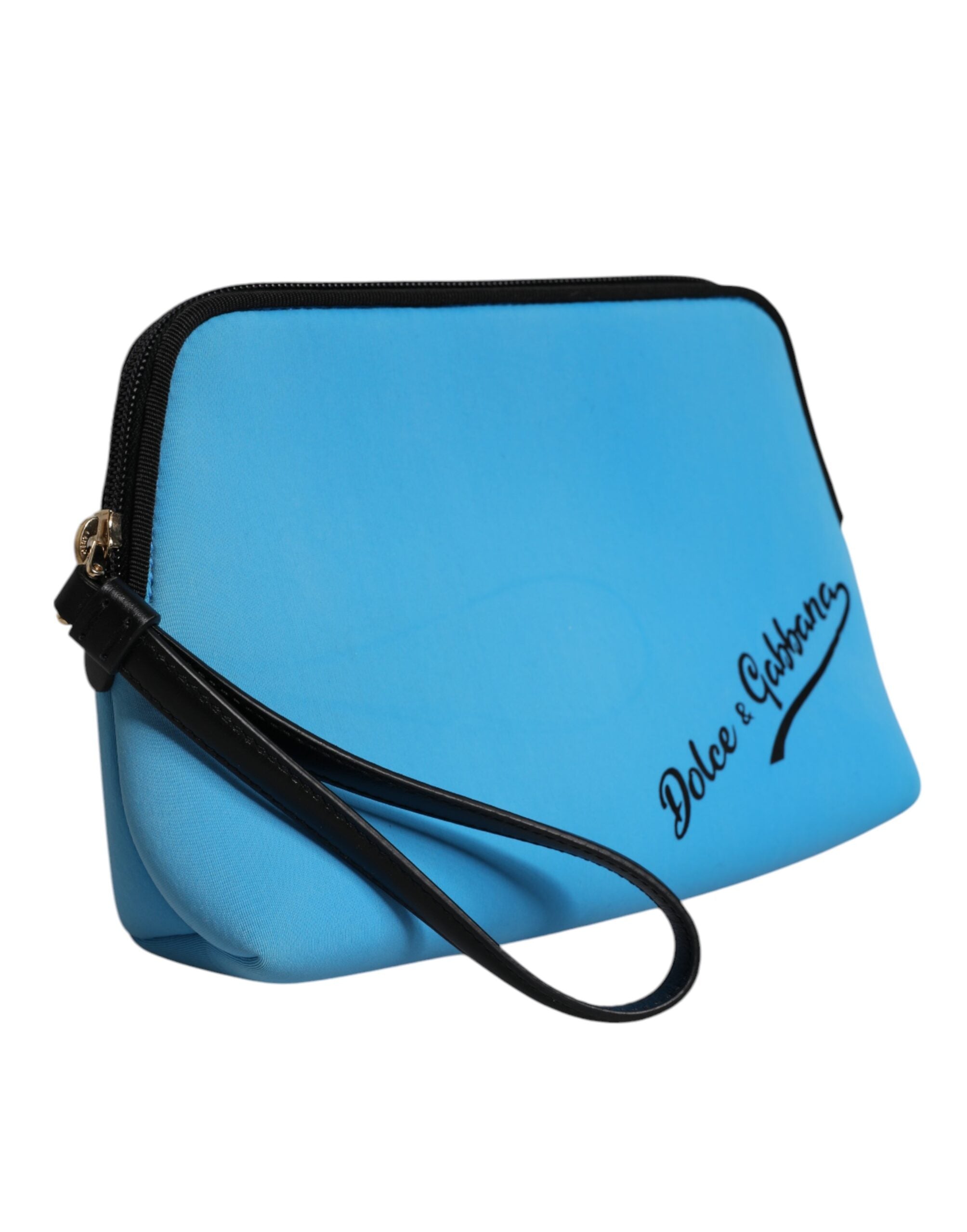 Dolce &amp; Gabbana Blue DG Logo Print Clutch Zip Borse Pouch Taske