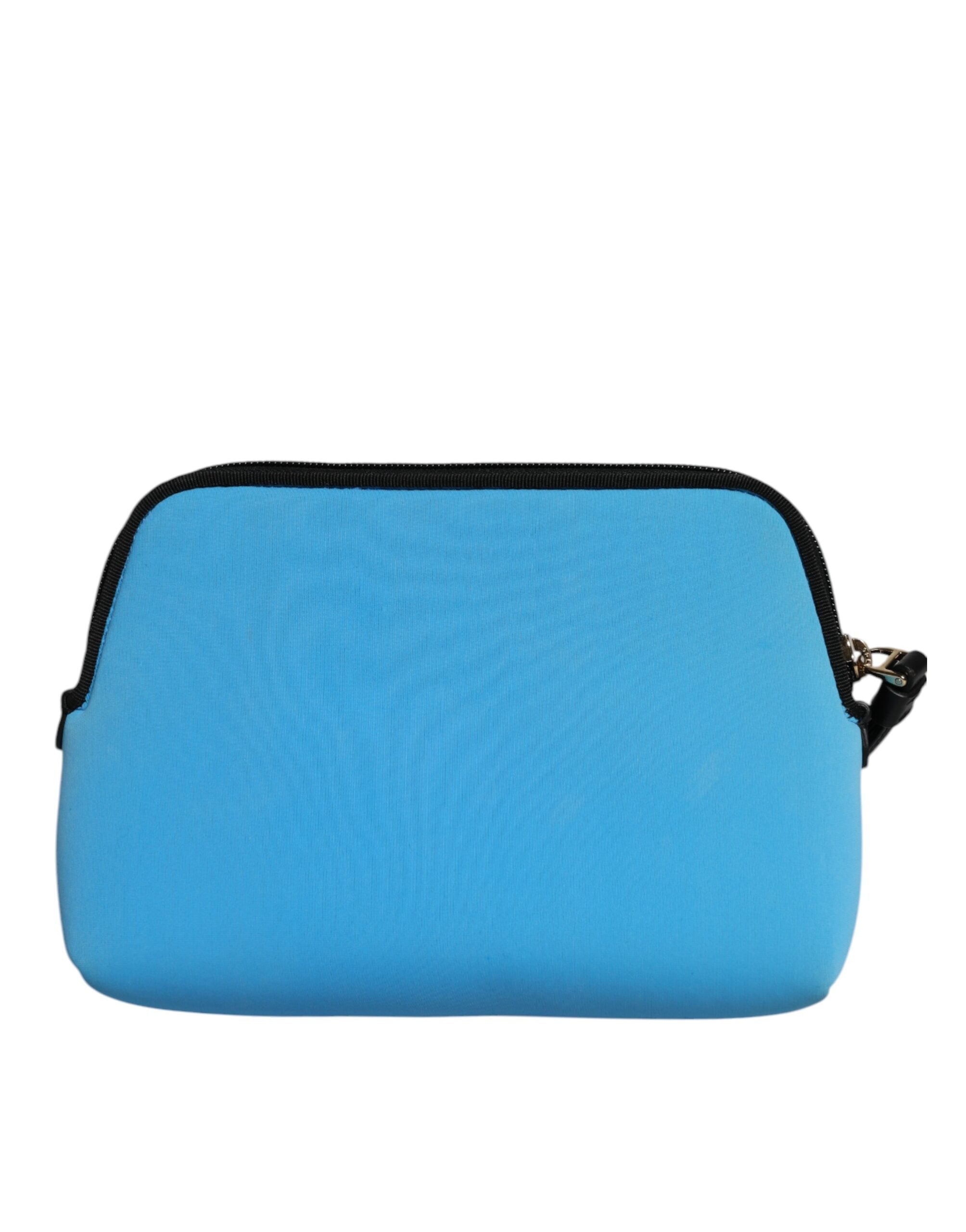 Dolce &amp; Gabbana Blue DG Logo Print Clutch Zip Borse Pouch Taske