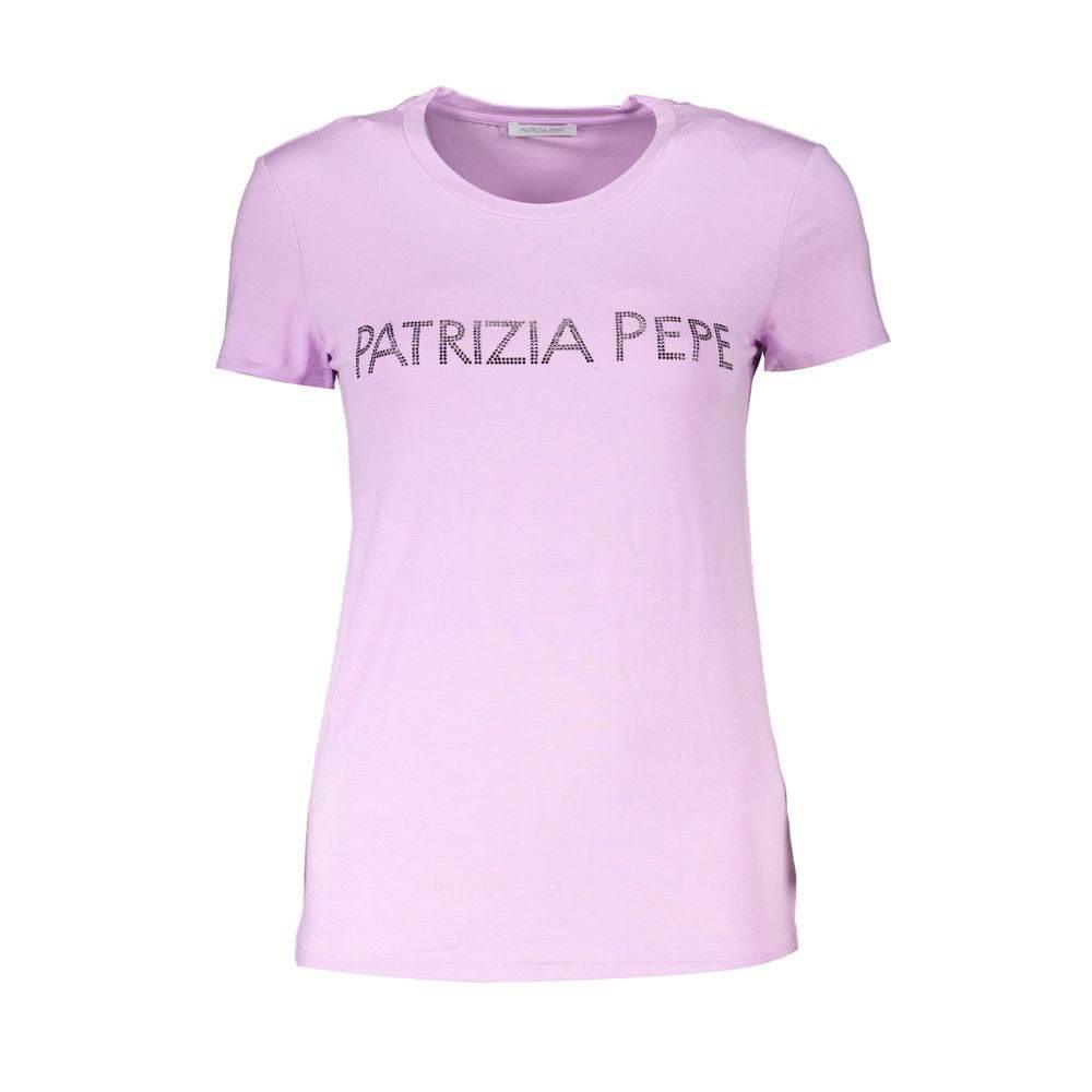 Patrizia Pepe Purple Organic Cotton Women T-Shirt - Hilstor