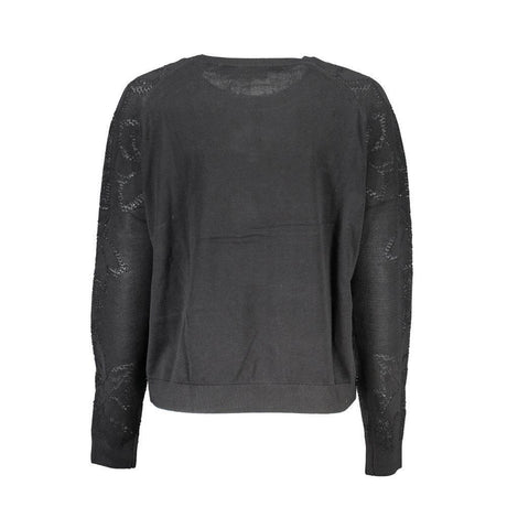 Desigual Black Cotton Sweater - Hilstor