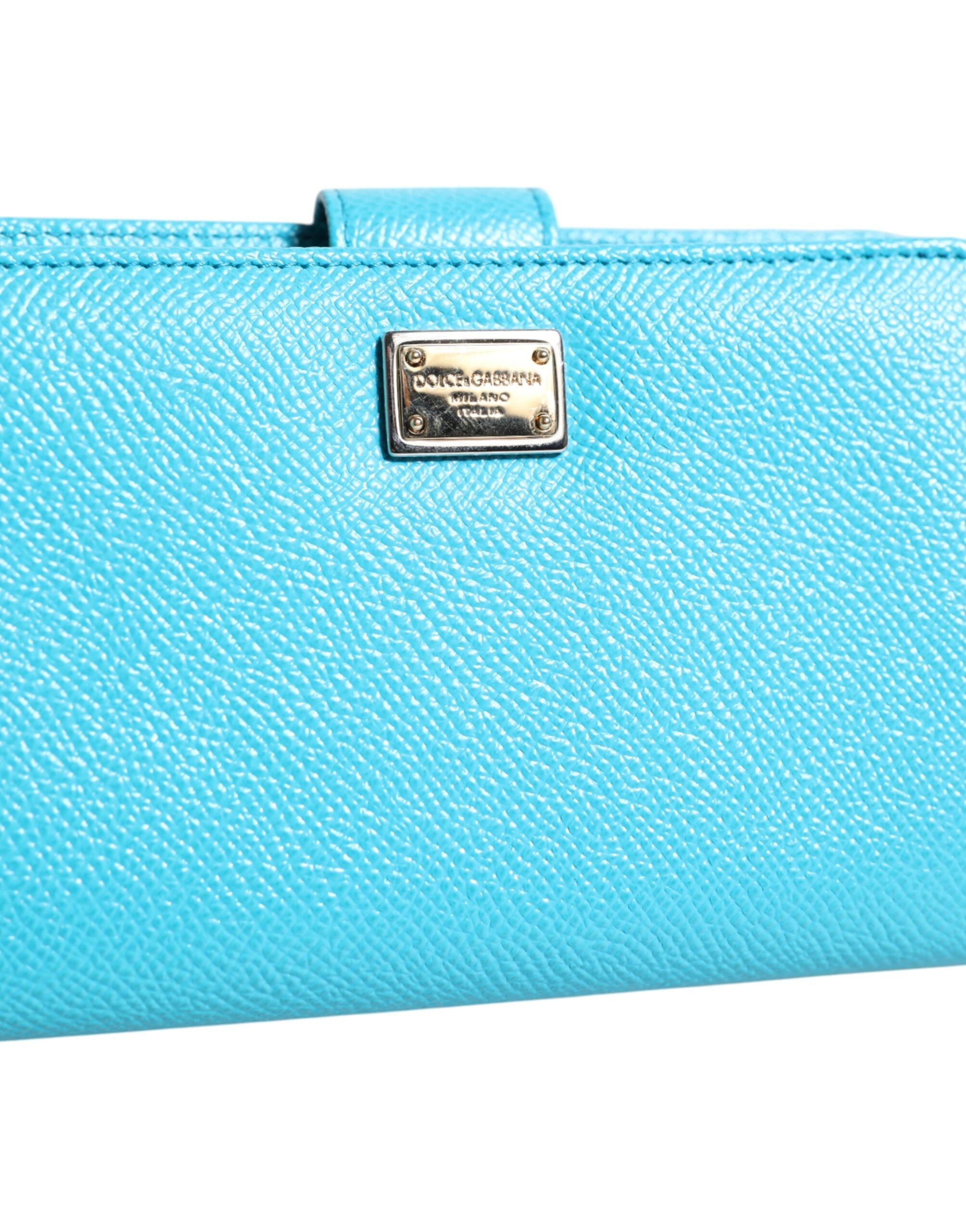 Dolce &amp; Gabbana lyseblå læder Bifold Continental Clutch pung