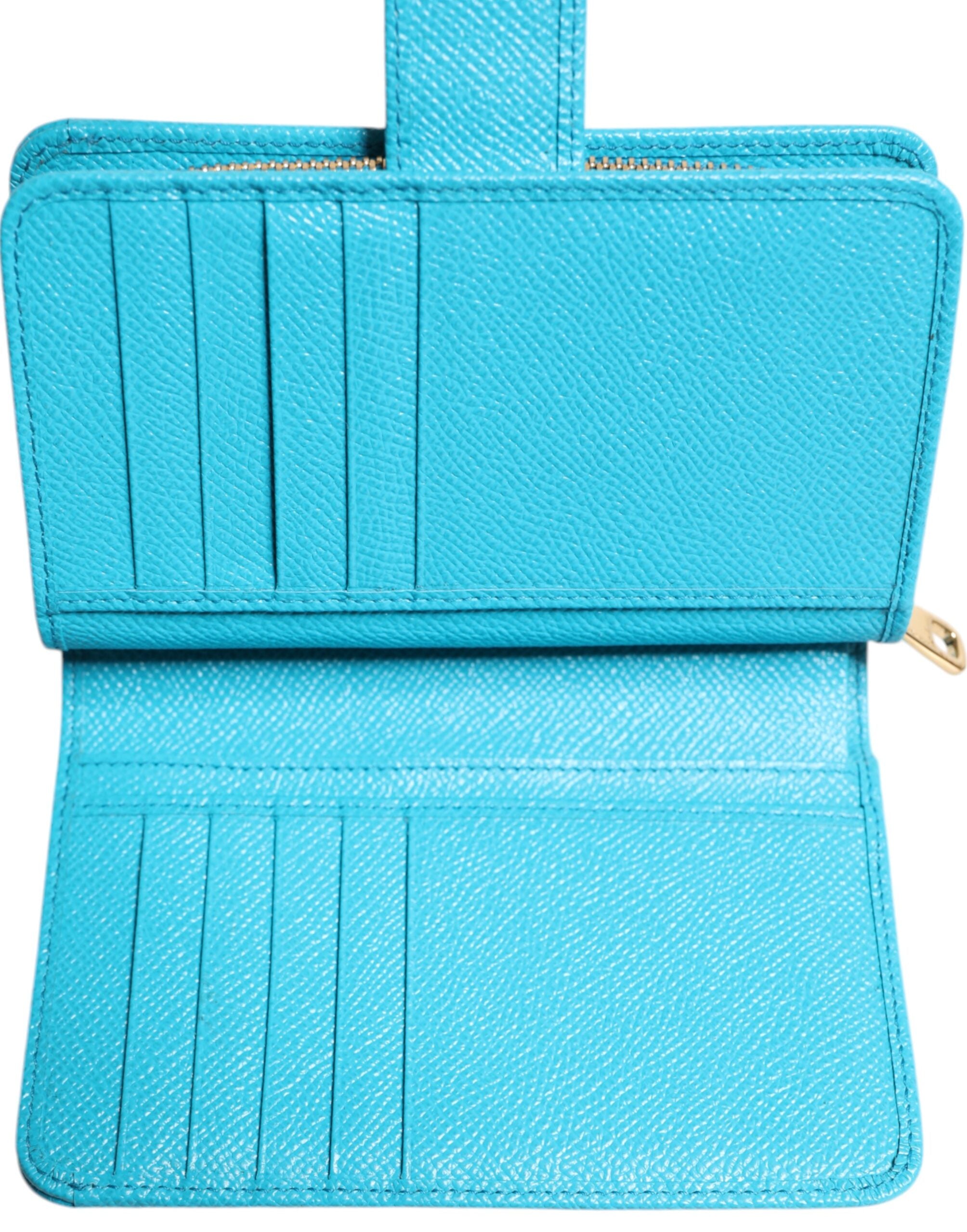 Dolce &amp; Gabbana lyseblå læder Bifold Continental Clutch pung