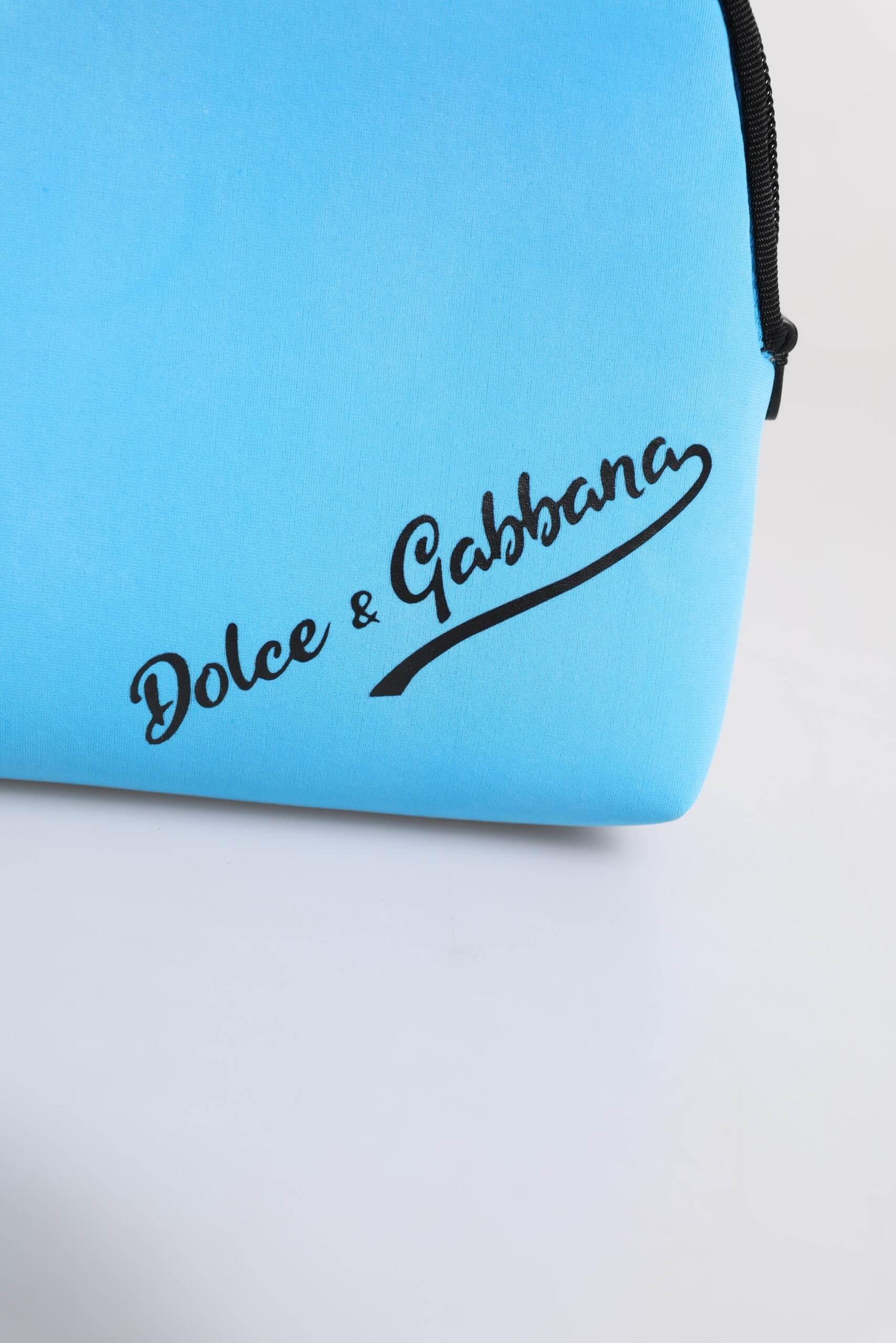 Dolce & Gabbana Blue DG Logo Print Clutch Zip Borse Pouch Bag - Hilstor