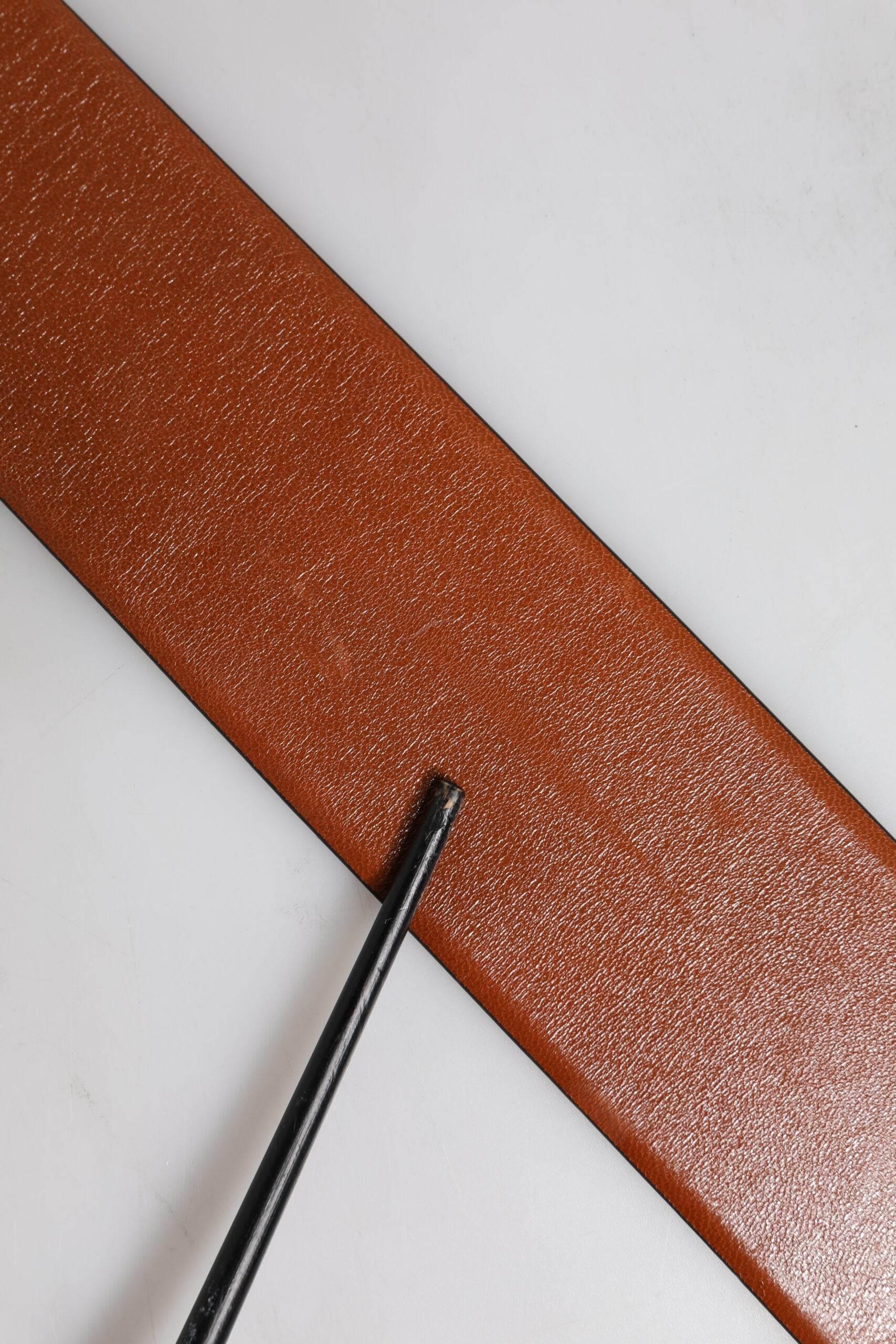 Dolce & Gabbana Brown Leather Gold Metal Buckle Classic Belt - Hilstor