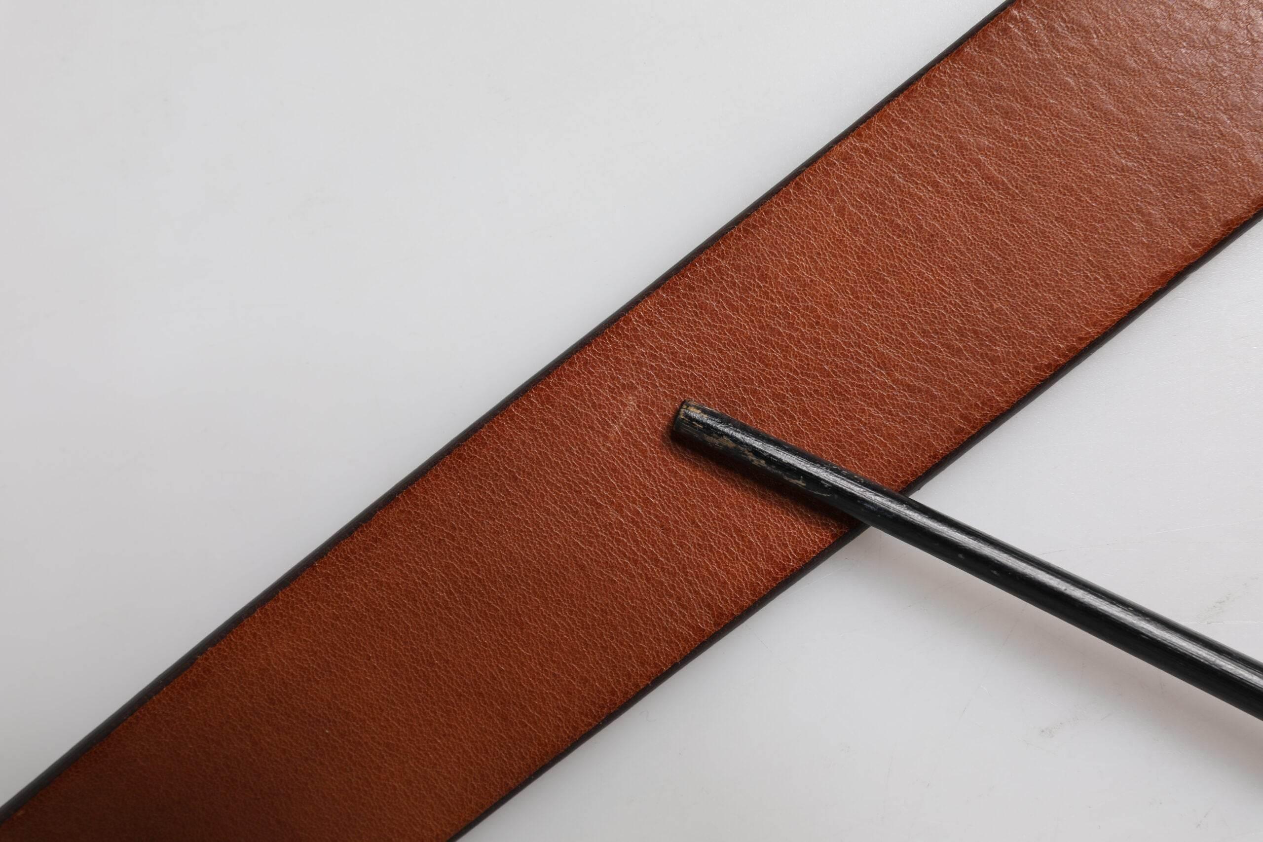 Dolce & Gabbana Brown Leather Gold Crystal Buckle Belt - Hilstor