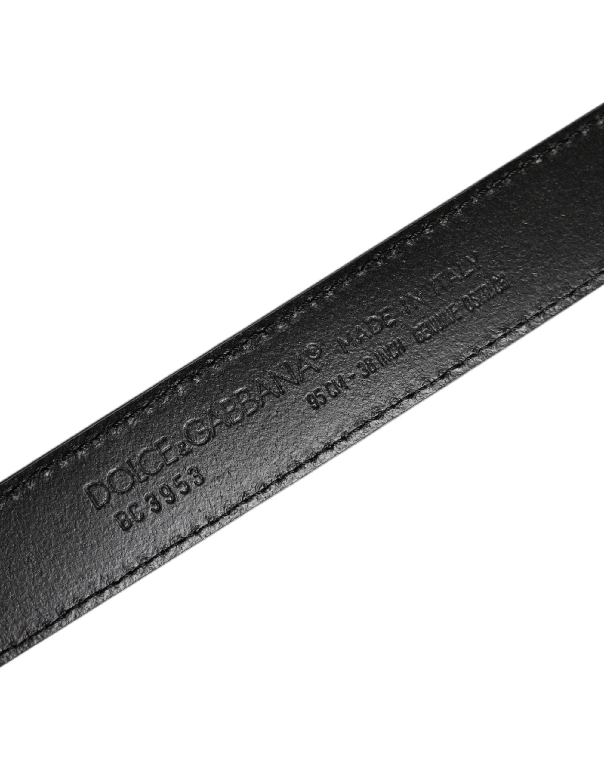 Dolce & Gabbana Green Ostrich Leather Silver Metal Buckle Belt - Hilstor