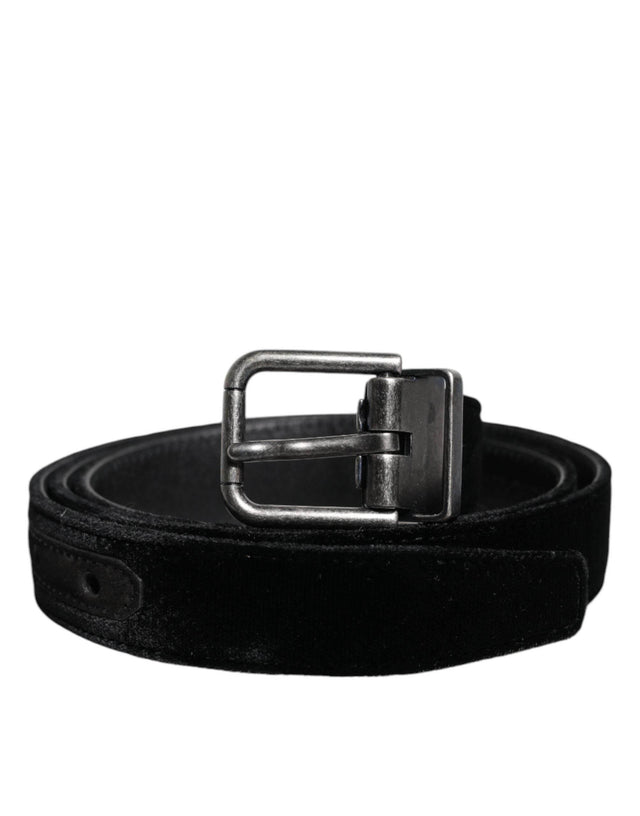 Dolce & Gabbana Black Leather Metal Buckle Classic Belt - Hilstor