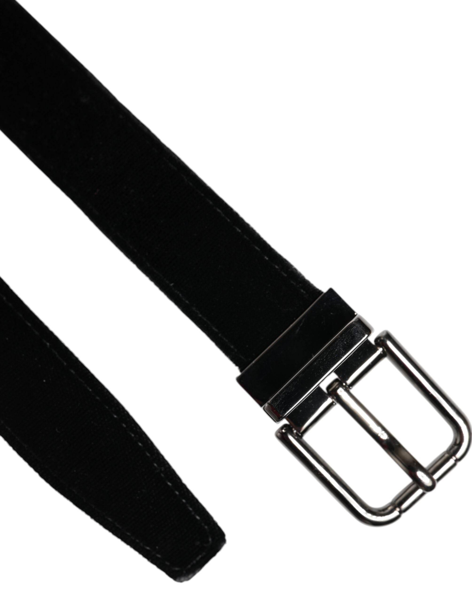 Dolce & Gabbana Black Leather Metal Buckle Classic Belt - Hilstor