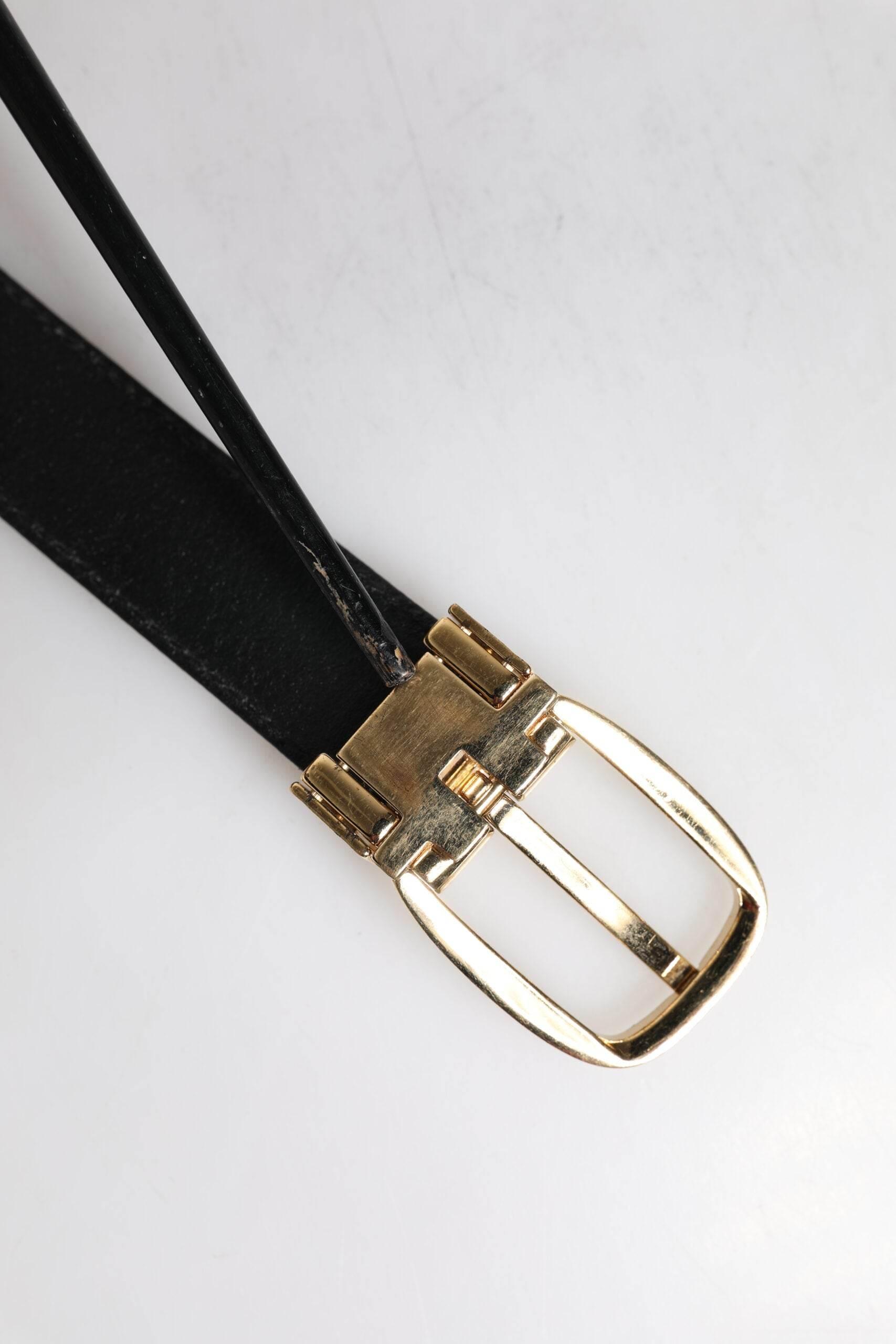 Dolce & Gabbana Blue Leather Metal Buckle Classic Belt - Hilstor