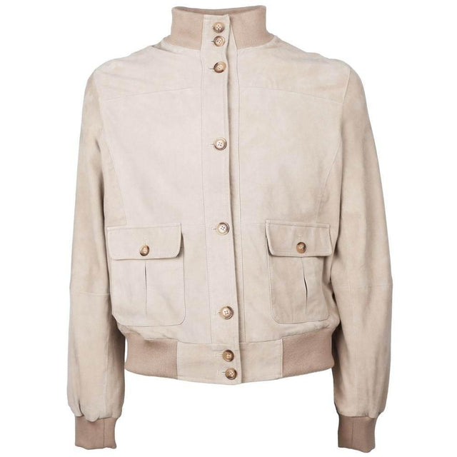 Emilio Romanelli Beige Calfskin Men Jacket - Hilstor