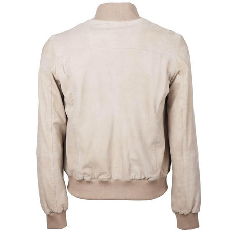 Emilio Romanelli Beige Calfskin Men Jacket - Hilstor