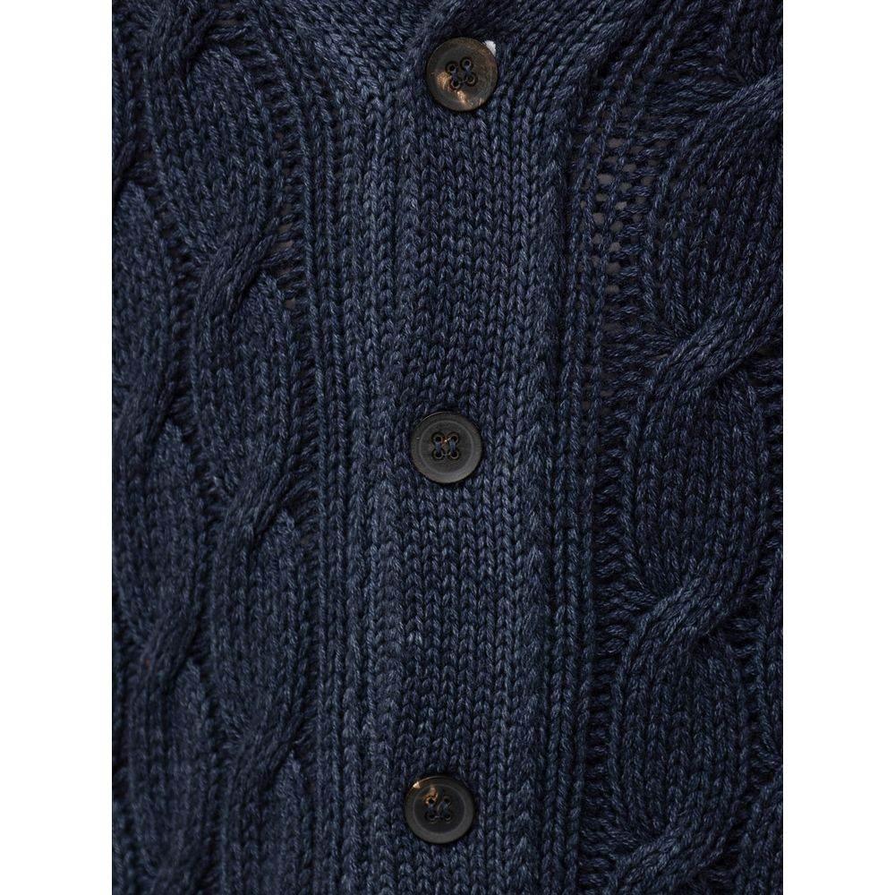 Cruciani Blue Cashmere Cardigan - Hilstor