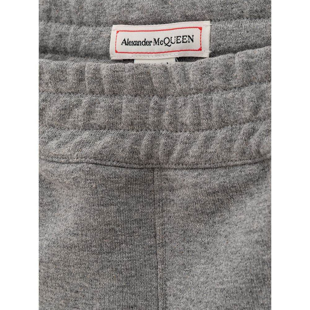 Alexander McQueen Chic Gray Cotton Blend Trousers - Hilstor