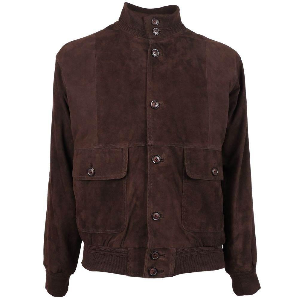 Emilio Romanelli Brown Calfskin Jacket - Hilstor