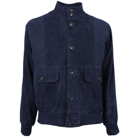 Emilio Romanelli Blue Calfskin Jacket - Hilstor