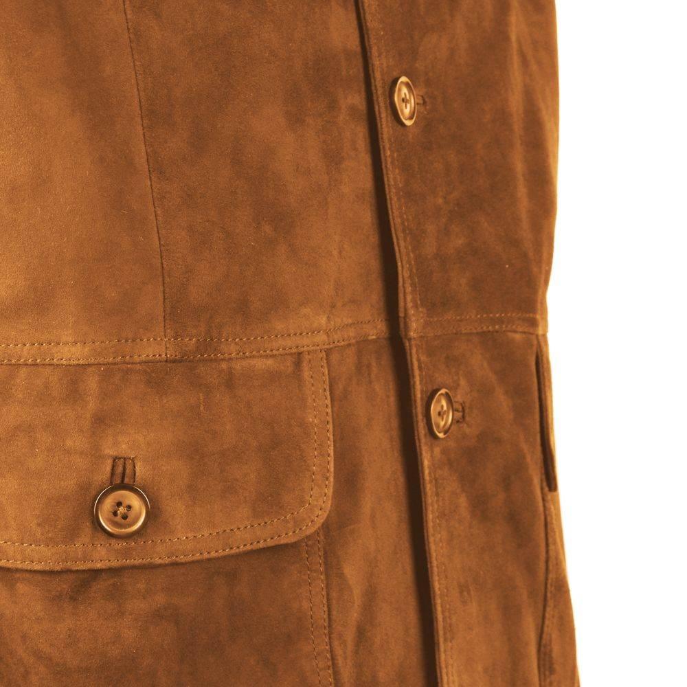 Emilio Romanelli Brown Calfskin Jacket - Hilstor