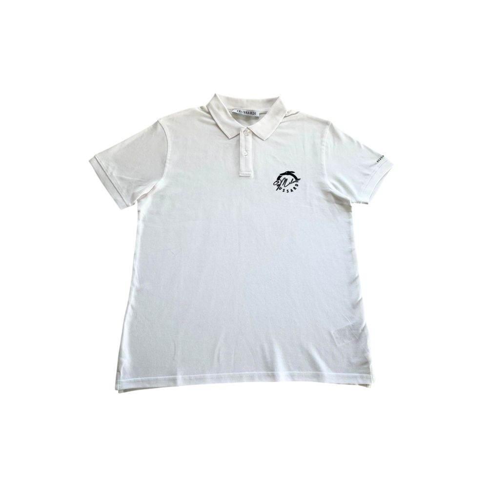 Trussardi Beachwear White Cotton Men Polo Shirt - Hilstor