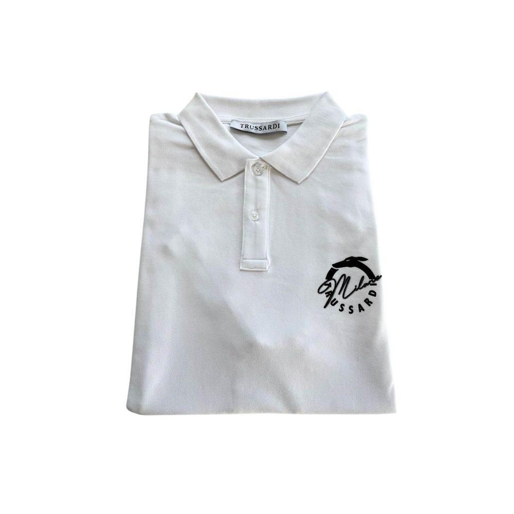 Trussardi Beachwear White Cotton Men Polo Shirt - Hilstor