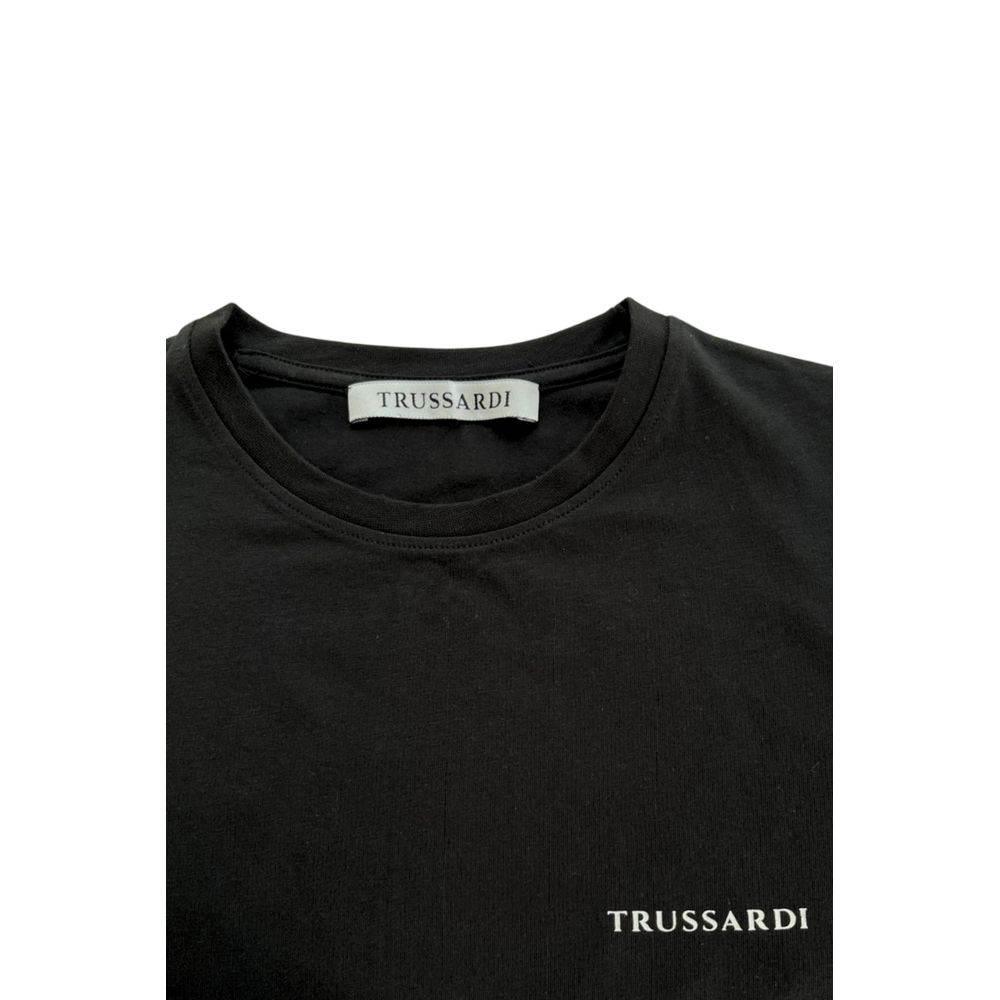 Trussardi Beachwear Black Cotton Men T-Shirt - Hilstor