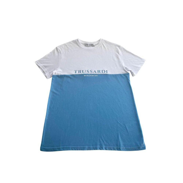 Trussardi Beachwear Light Blue Cotton Men T-Shirt - Hilstor