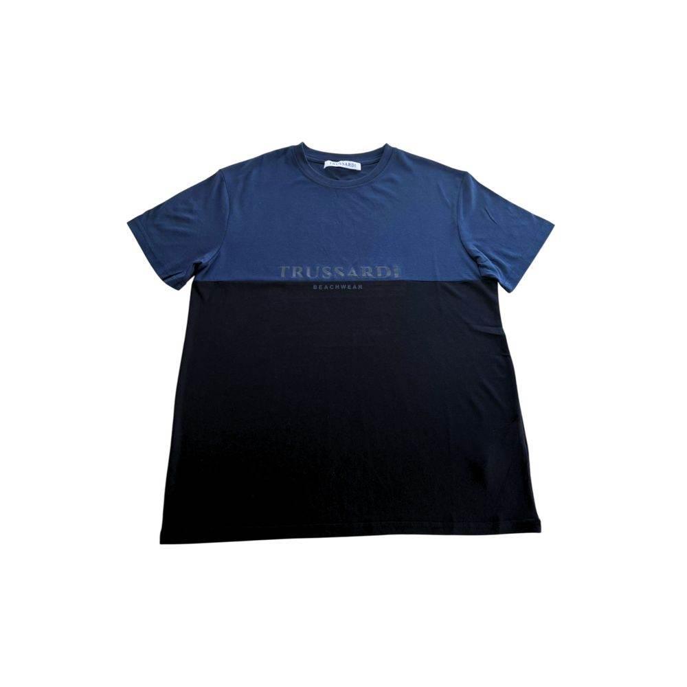 Trussardi Beachwear Blue Cotton Men T-Shirt - Hilstor