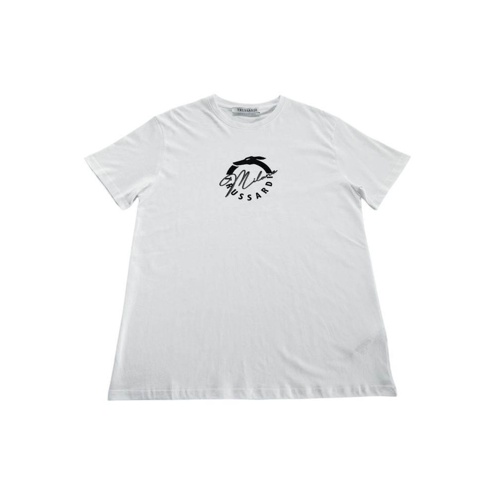 Trussardi Beachwear White Cotton T-Shirt - Hilstor