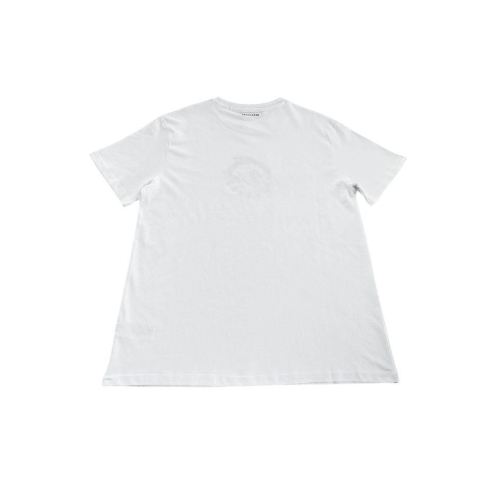 Trussardi Beachwear White Cotton T-Shirt - Hilstor