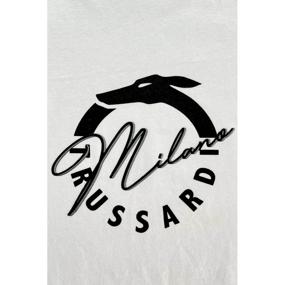 Trussardi Beachwear White Cotton T-Shirt - Hilstor