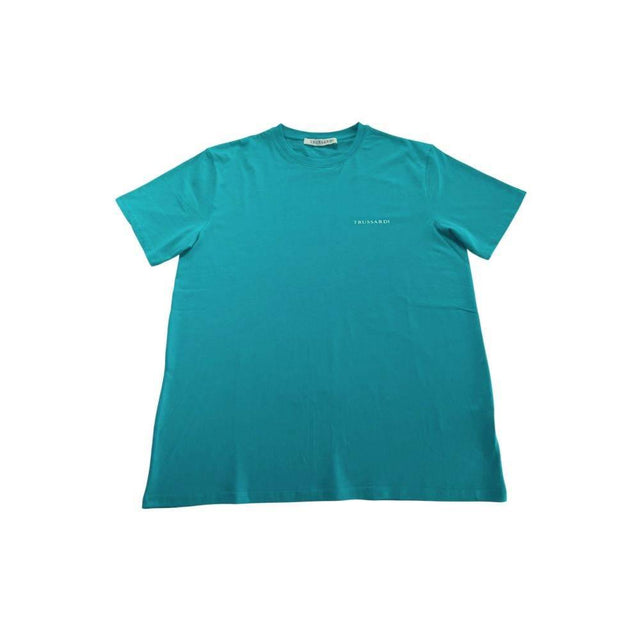 Trussardi Beachwear Light Blue Cotton Men T-Shirt - Hilstor