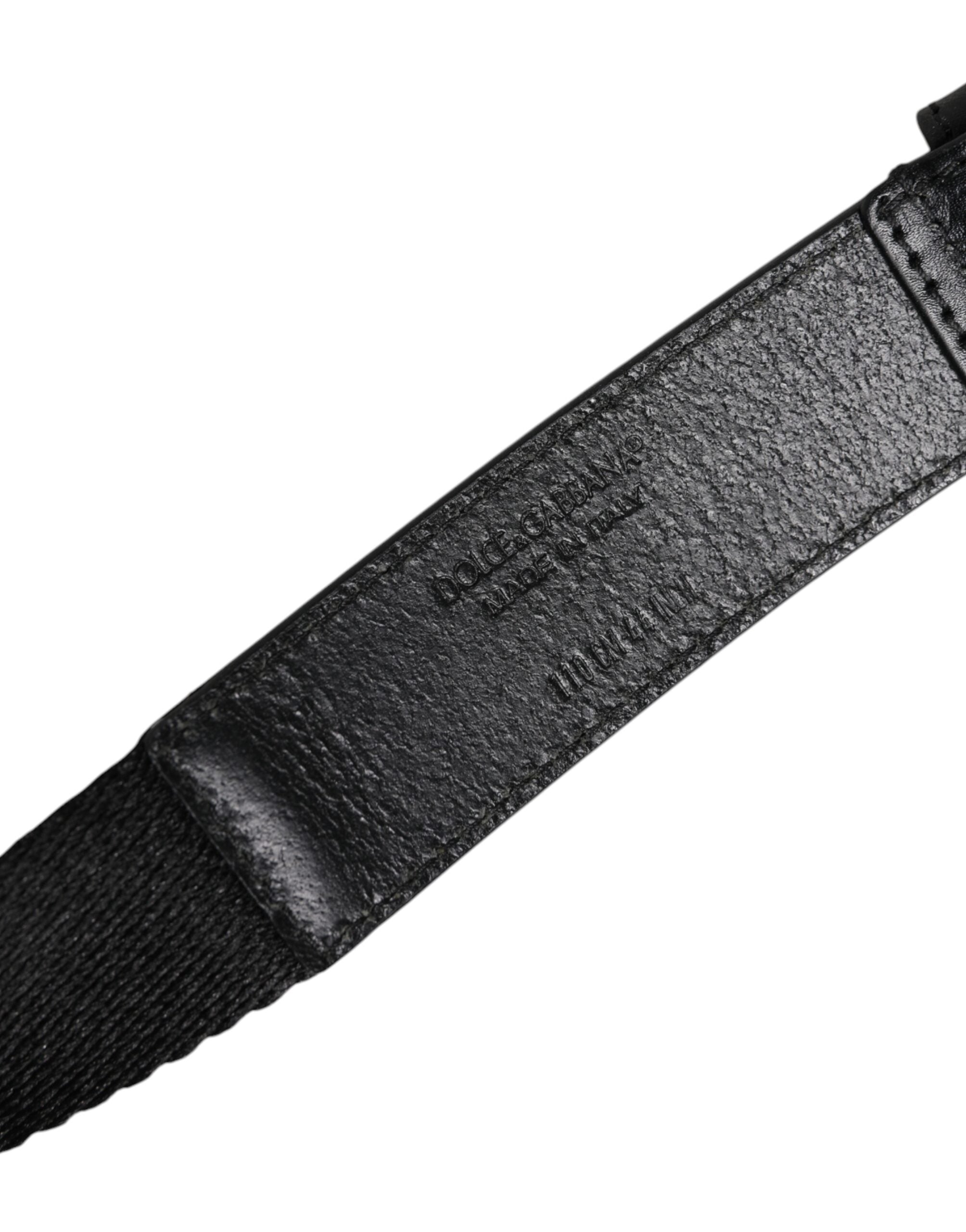 Dolce &amp; Gabbana sort hvid trykt metal logo spænde bælte