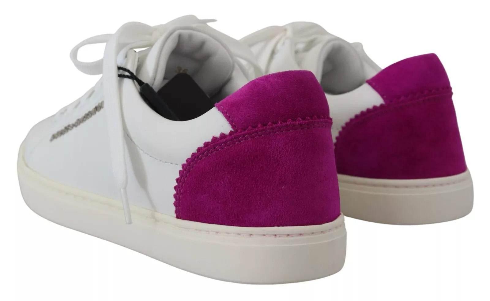 Dolce & Gabbana White Classic Sneakers Women Leather Shoes - Hilstor