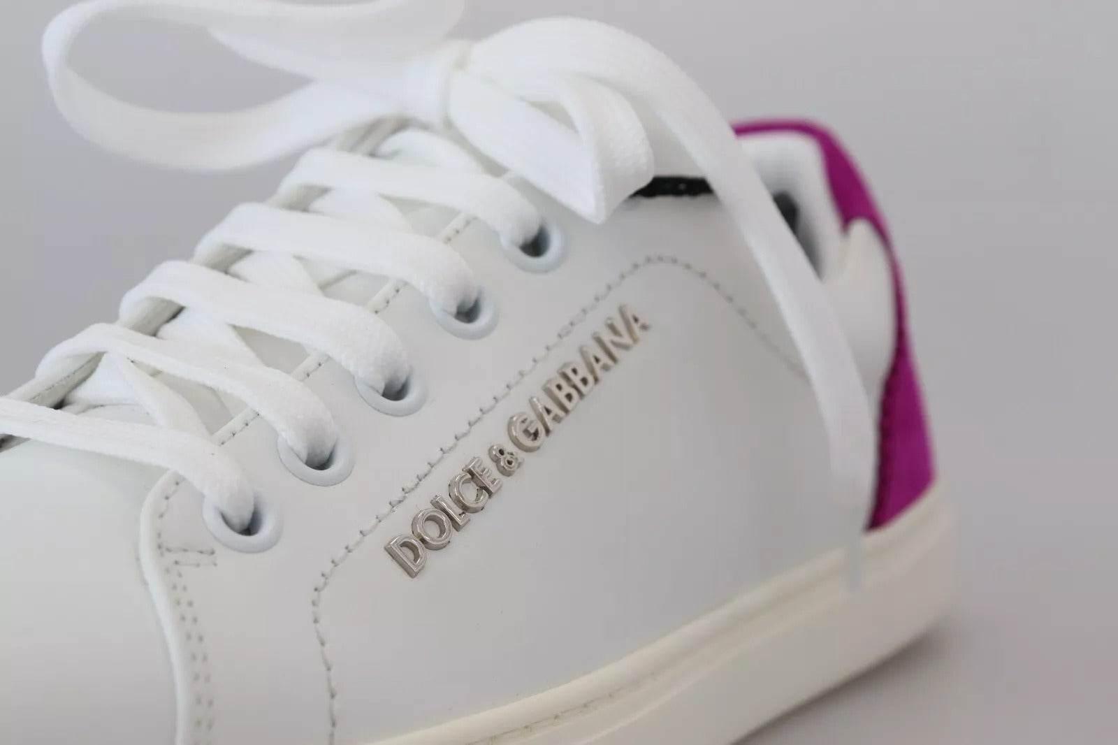 Dolce & Gabbana White Classic Sneakers Women Leather Shoes - Hilstor