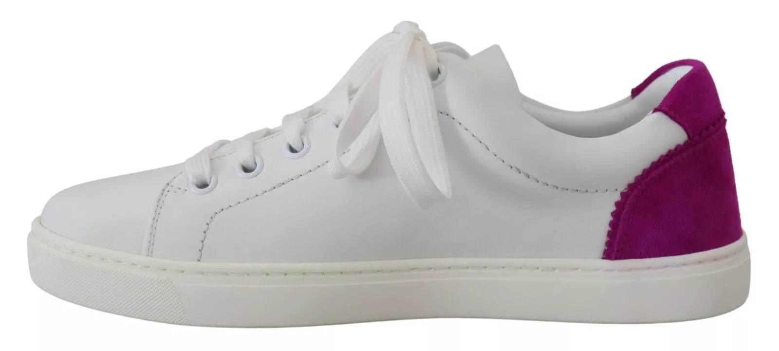 Dolce & Gabbana White Classic Sneakers Women Leather Shoes - Hilstor