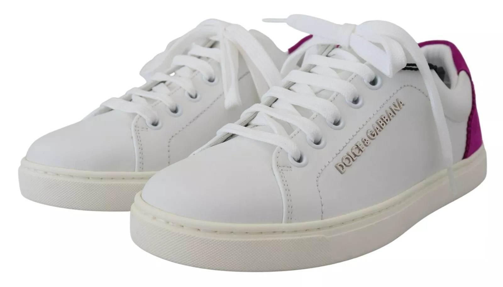 Dolce & Gabbana White Classic Sneakers Women Leather Shoes - Hilstor
