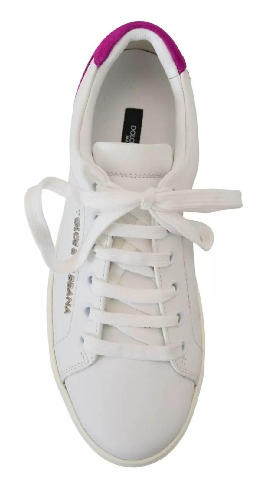 Dolce & Gabbana White Classic Sneakers Women Leather Shoes - Hilstor