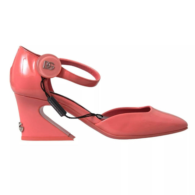 Dolce & Gabbana Peach Leather Ankle Strap Heels Sandals Shoes - Hilstor