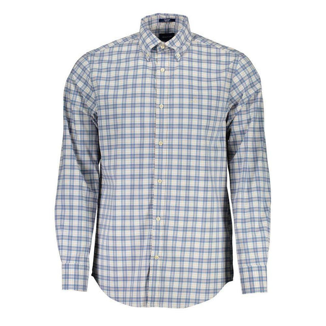 Gant Blue Cotton Men Shirt - Hilstor