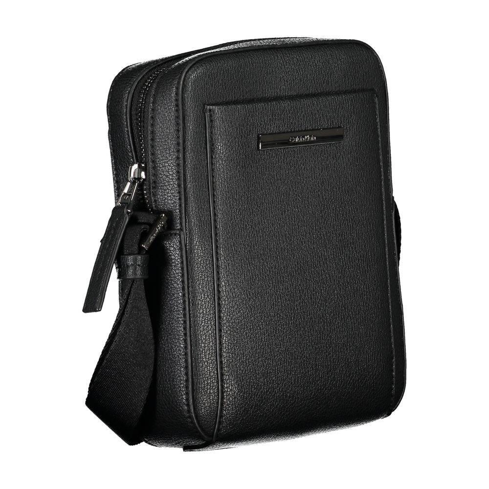Calvin Klein Sleek Black Shoulder Bag with Logo Detail - Hilstor